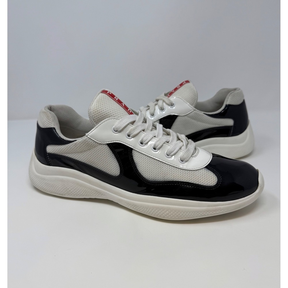 Prada Americas Cup Sneaker White/Black Size 11.5 US 10.5 UK